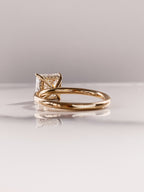 3.0 CT Princess Moissanite Solitaire Hidden Halo Setting Engagement Ring