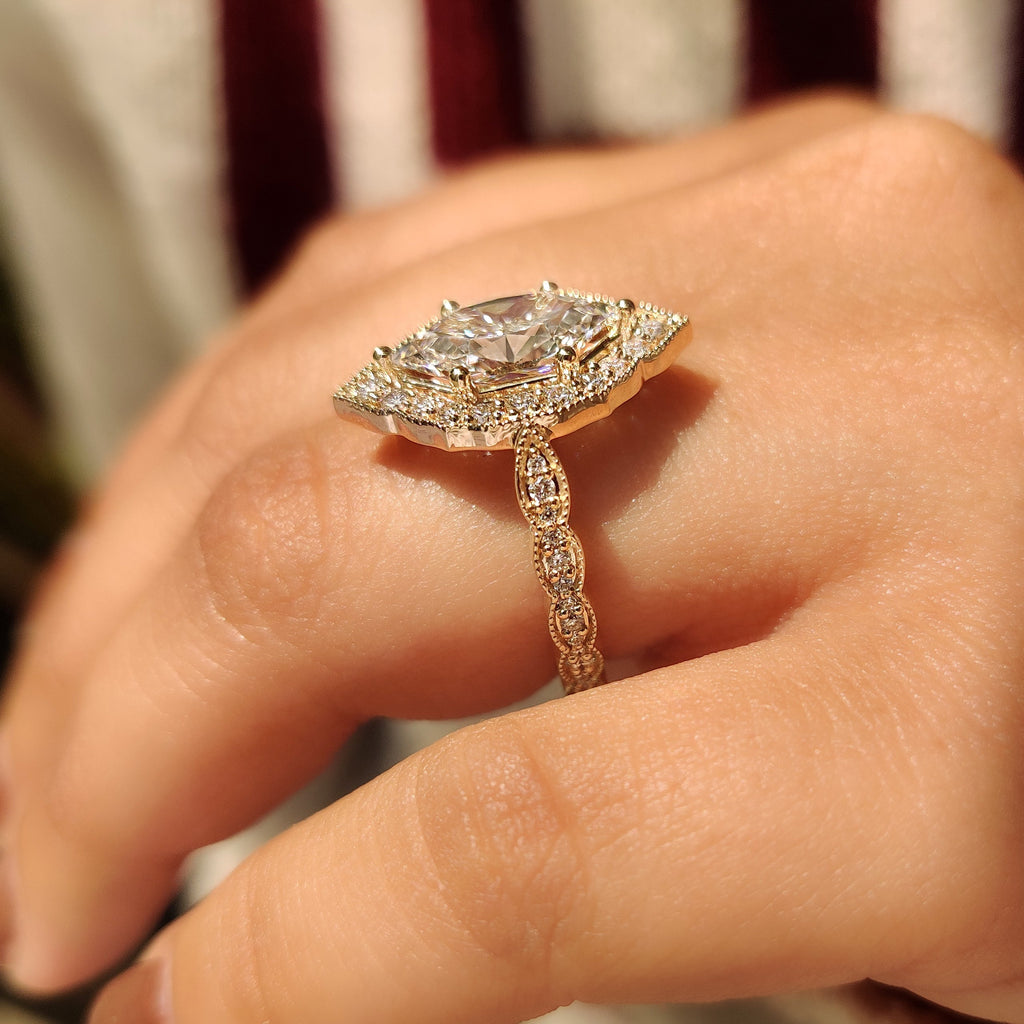 Dutch Marquise Engagement Ring in Vintage Style