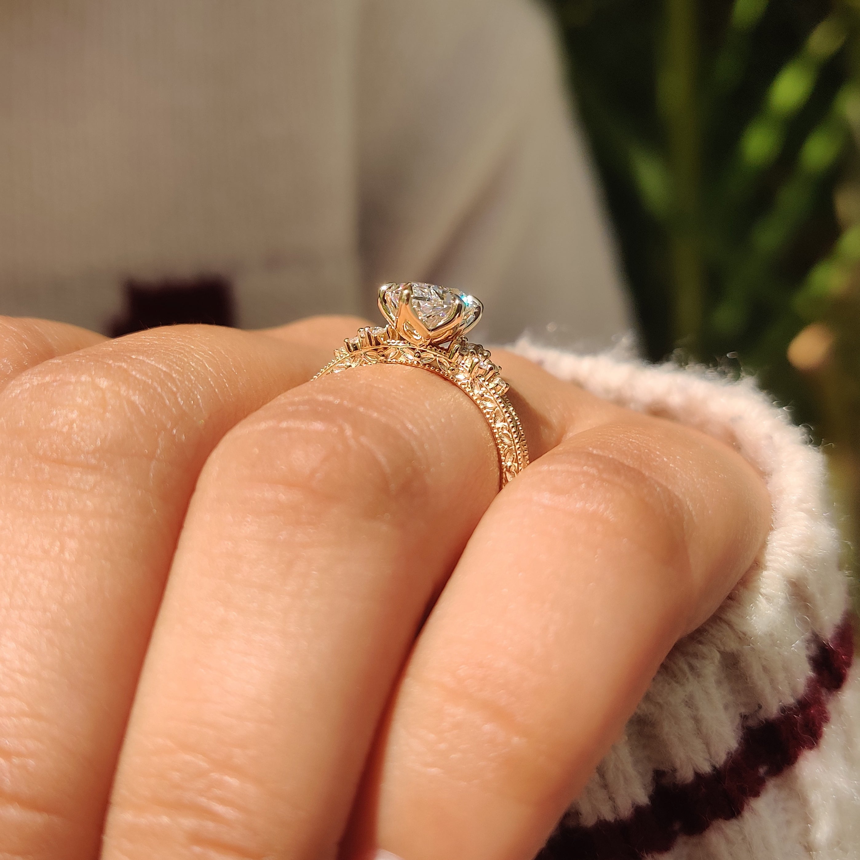 Art Deco Dutch Marquise Ring in Milgrain Details