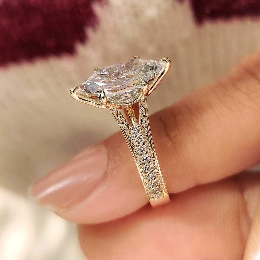 Art Deco Dutch Marquise Engagement Ring in Vintage Style