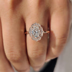 Oval Diamond Engagement Ring in Milgrain Details