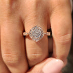 Portuguese Cut Diamond Ring in Milgrain Vintage Style