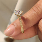 Old European Cut Round Diamond Ring in Solitaire Style
