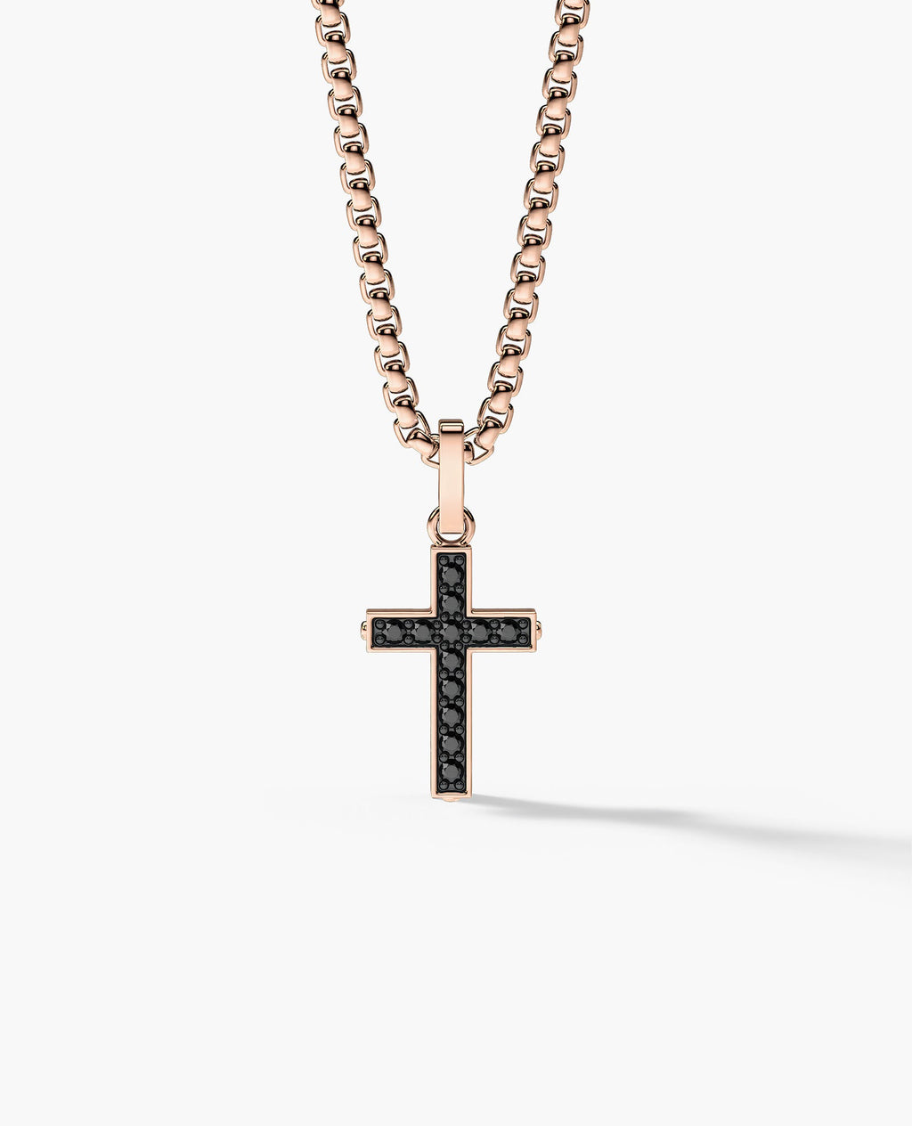 MINI CROSS Gold Pendant with 0.25ct Black Diamonds