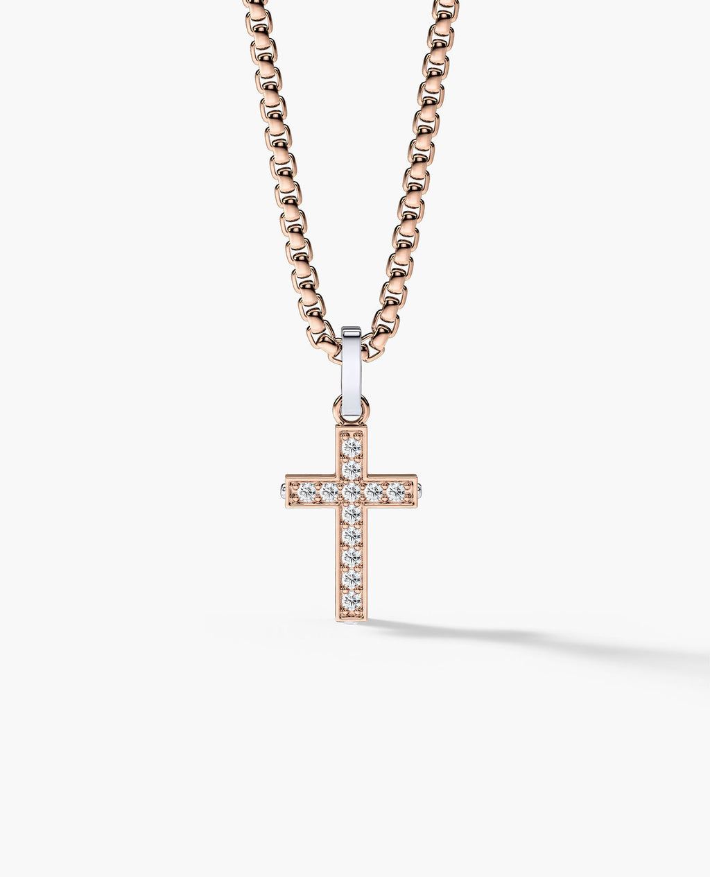 MINI CROSS Two-Tone Gold Pendant with 0.25ct Diamonds