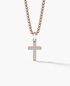 MINI CROSS Two-Tone Gold Pendant with 0.25ct Diamonds