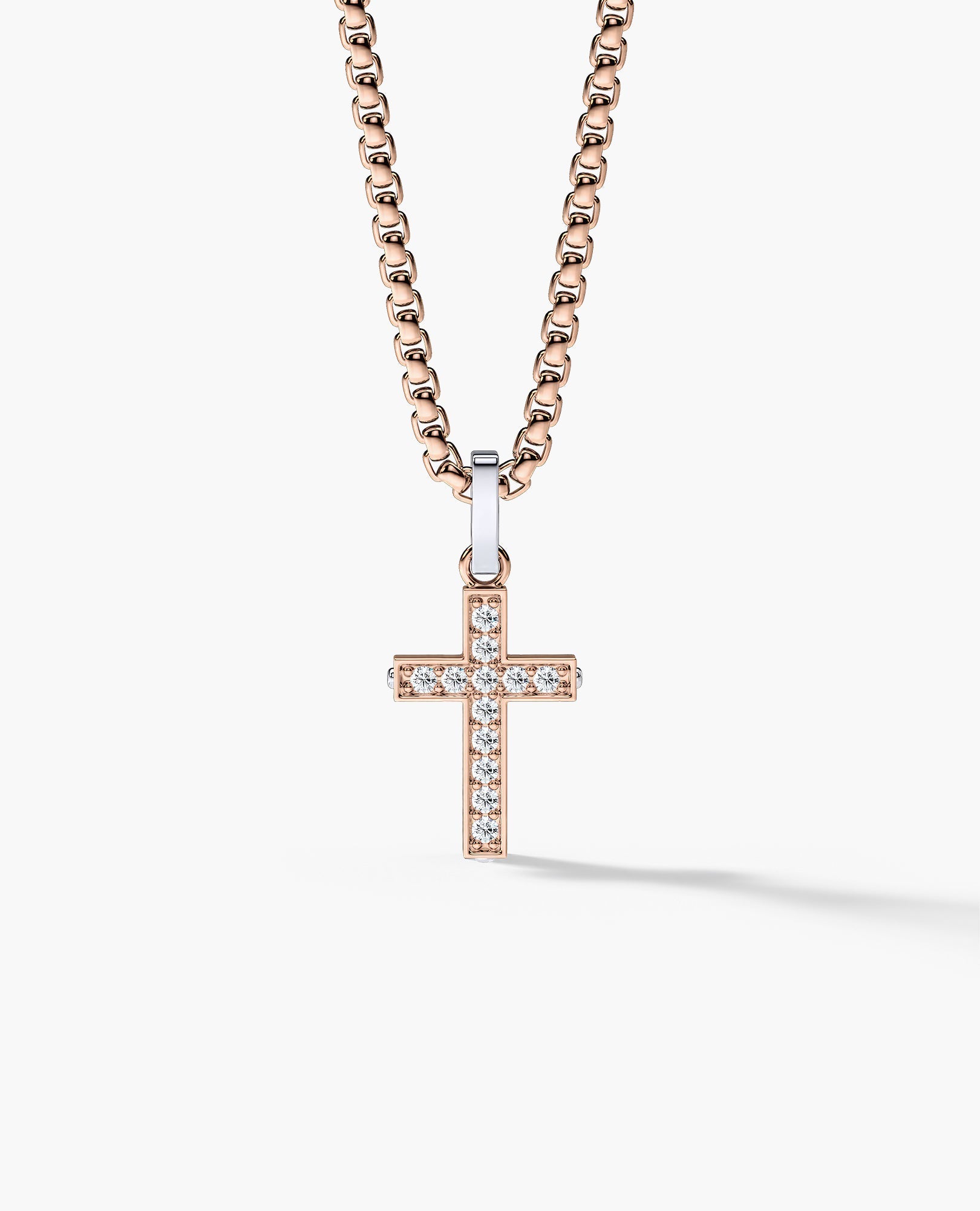 MINI CROSS Two-Tone Gold Pendant with 0.25ct Diamonds