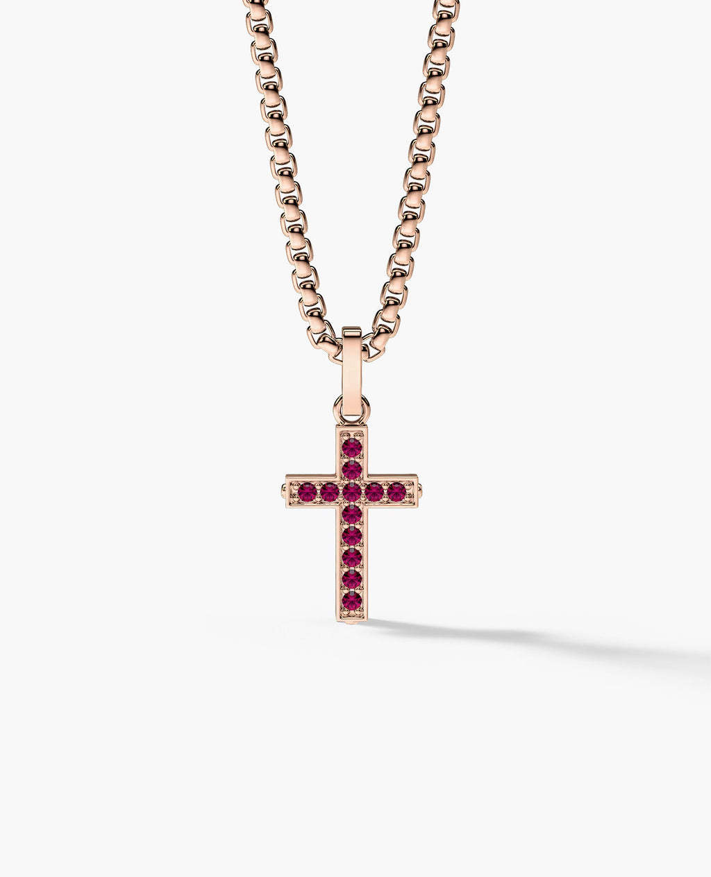 MINI CROSS Gold Pendant with 0.25ct Rubies