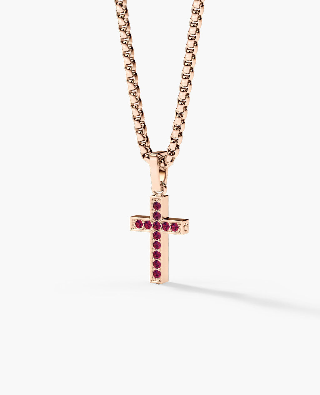 MINI CROSS Gold Pendant with 0.25ct Rubies