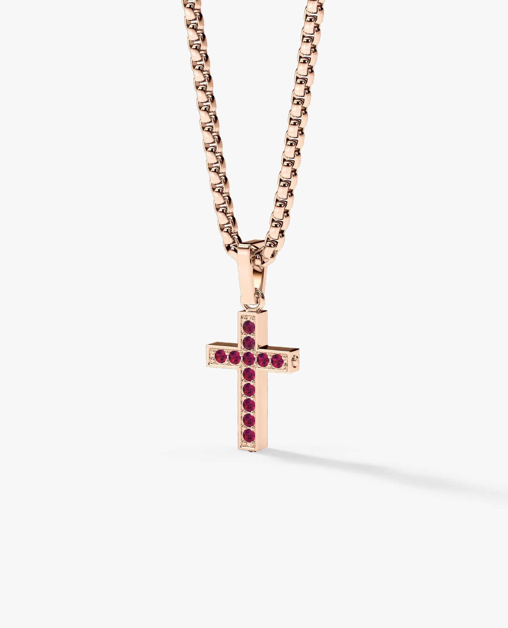 MINI CROSS Gold Pendant with 0.25ct Rubies