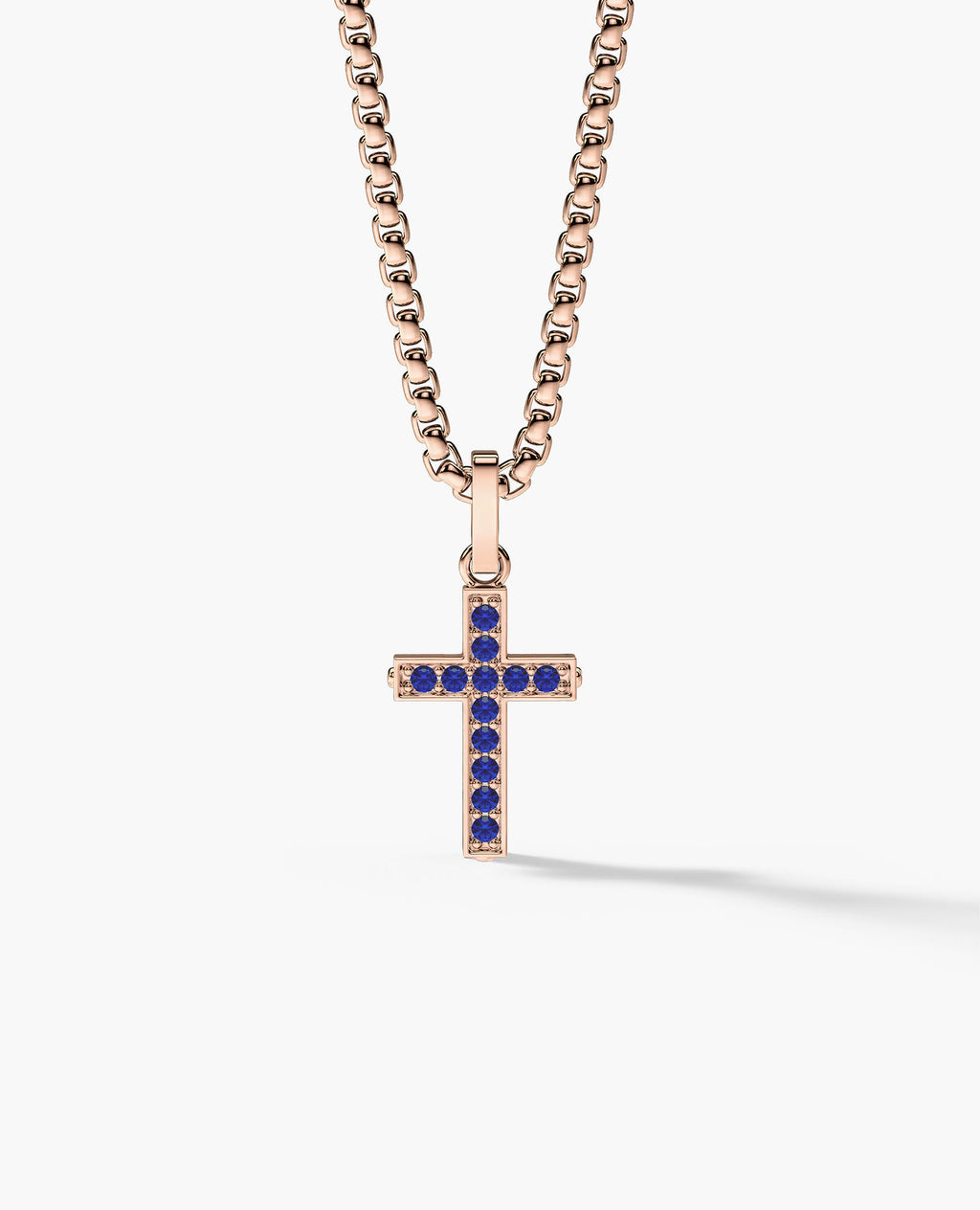 MINI CROSS Gold Pendant with 0.25ct Sapphires