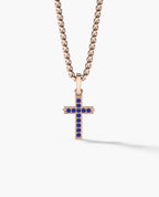 MINI CROSS Gold Pendant with 0.25ct Sapphires