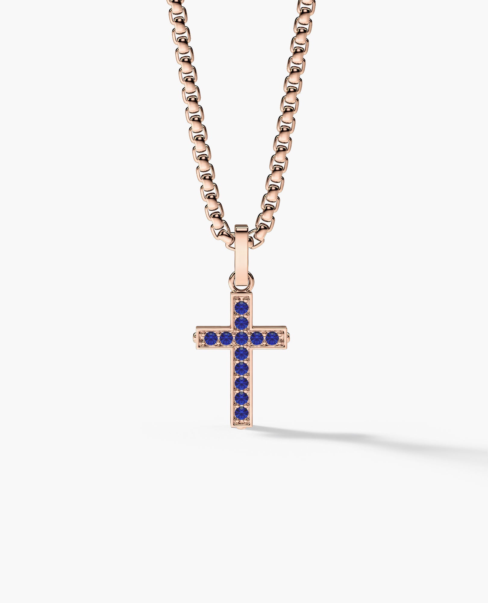 MINI CROSS Gold Pendant with 0.25ct Sapphires