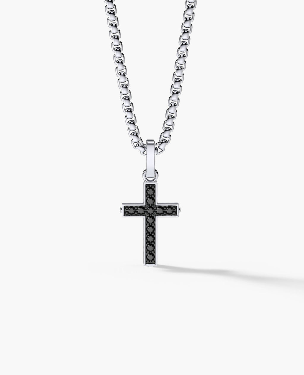 MINI CROSS Gold Pendant with 0.25ct Black Diamonds
