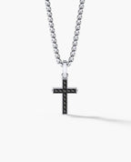 MINI CROSS Gold Pendant with 0.25ct Black Diamonds