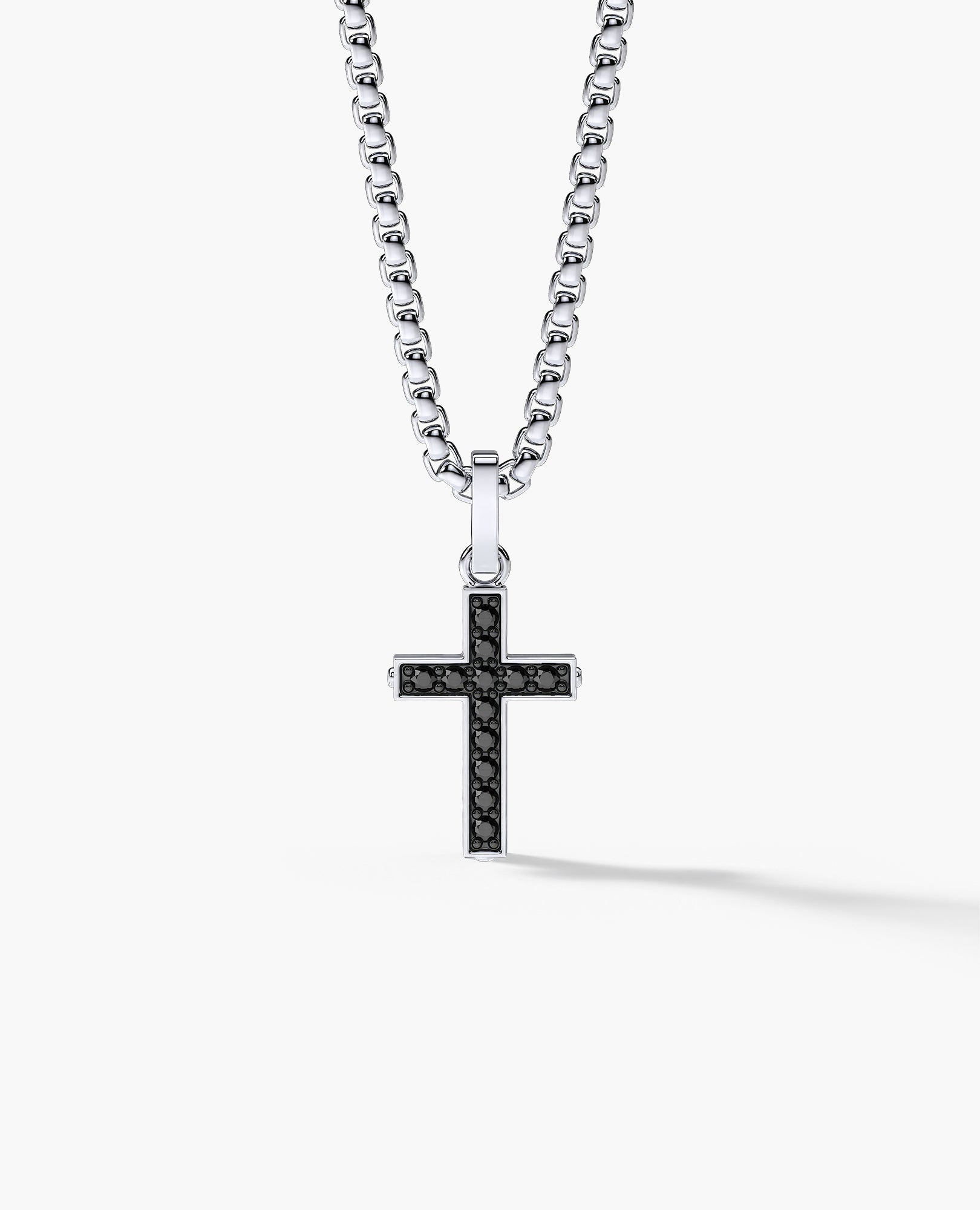 MINI CROSS Gold Pendant with 0.25ct Black Diamonds