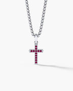 MINI CROSS Gold Pendant with 0.25ct Rubies