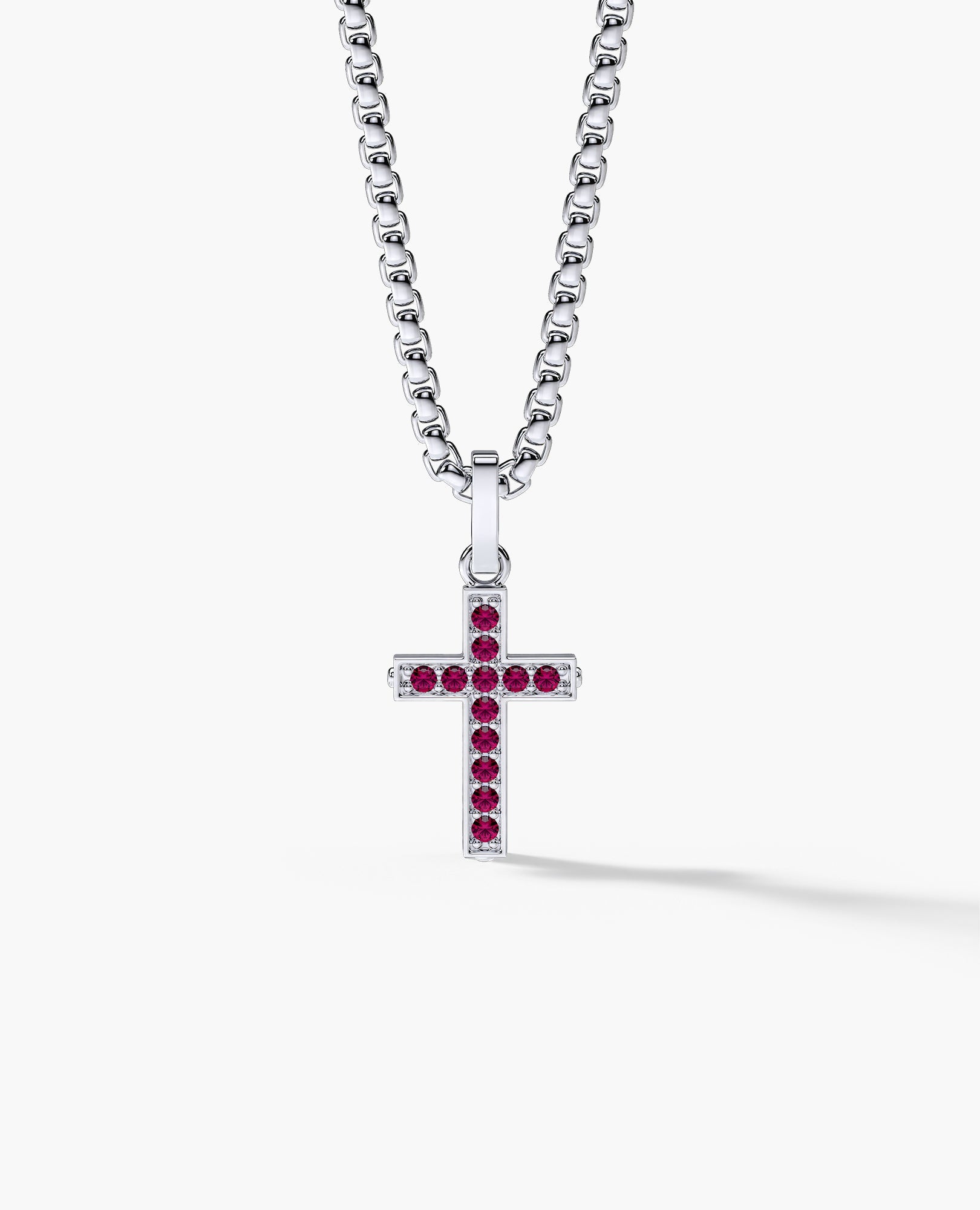 MINI CROSS Gold Pendant with 0.25ct Rubies