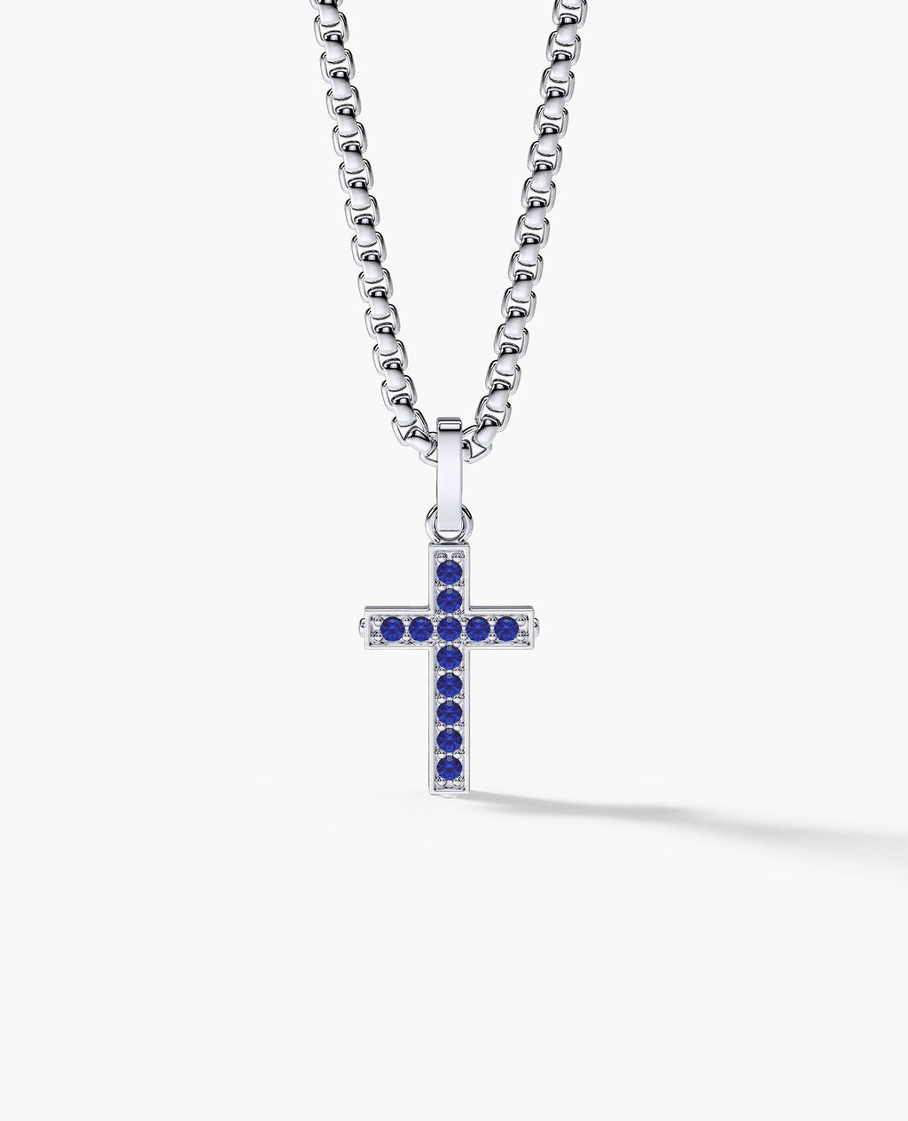 MINI CROSS Gold Pendant with 0.25ct Sapphires