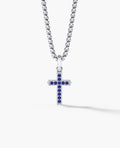 MINI CROSS Gold Pendant with 0.25ct Sapphires
