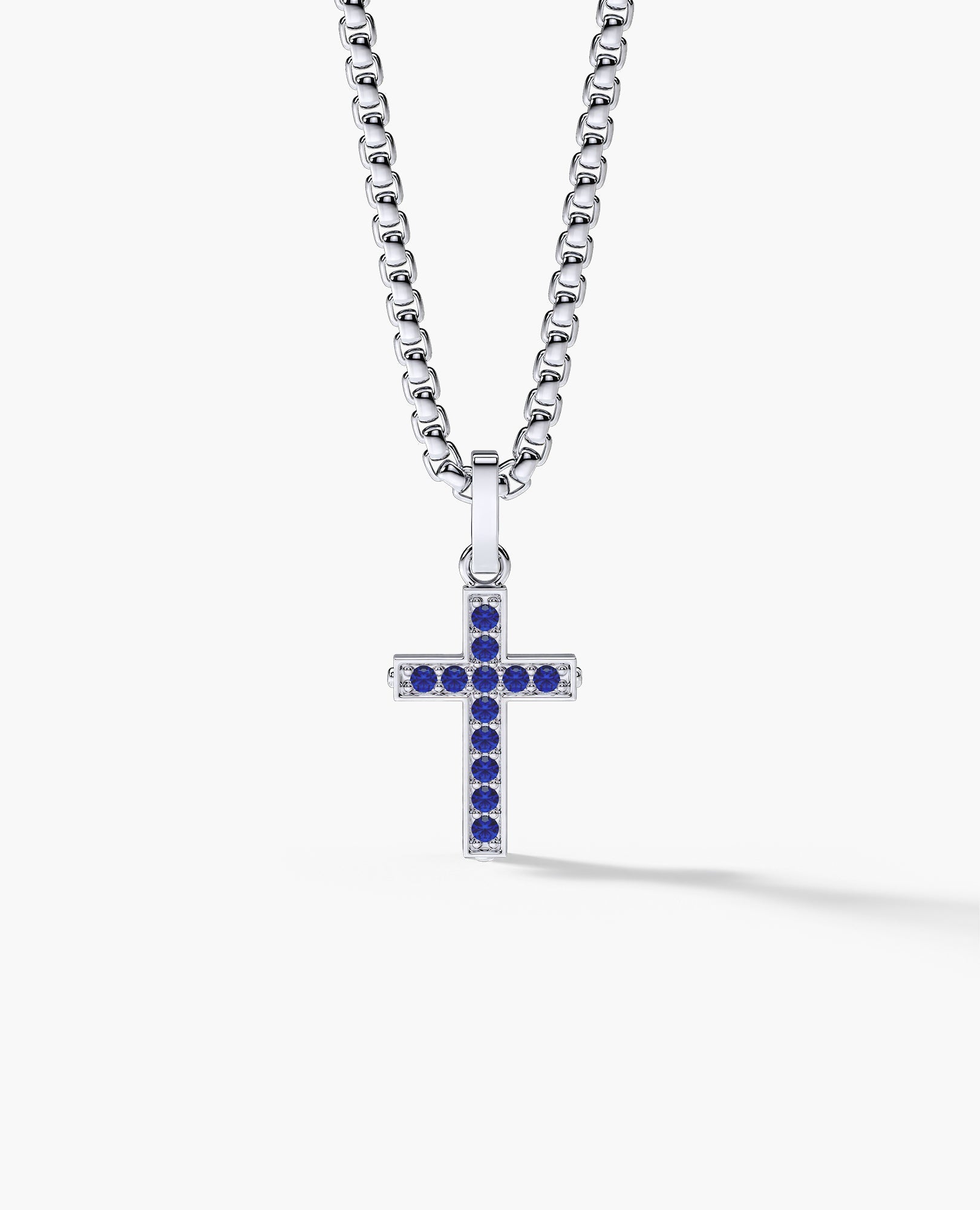 MINI CROSS Gold Pendant with 0.25ct Sapphires