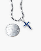 MINI CROSS Gold Pendant with 0.25ct Sapphires