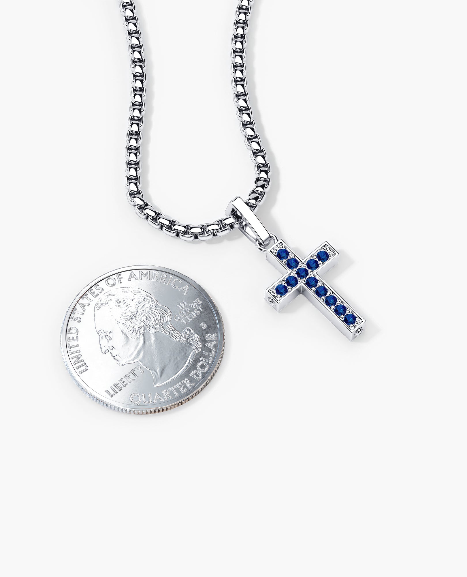 MINI CROSS Gold Pendant with 0.25ct Sapphires
