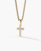 MINI CROSS Gold Pendant with 0.25ct Diamonds