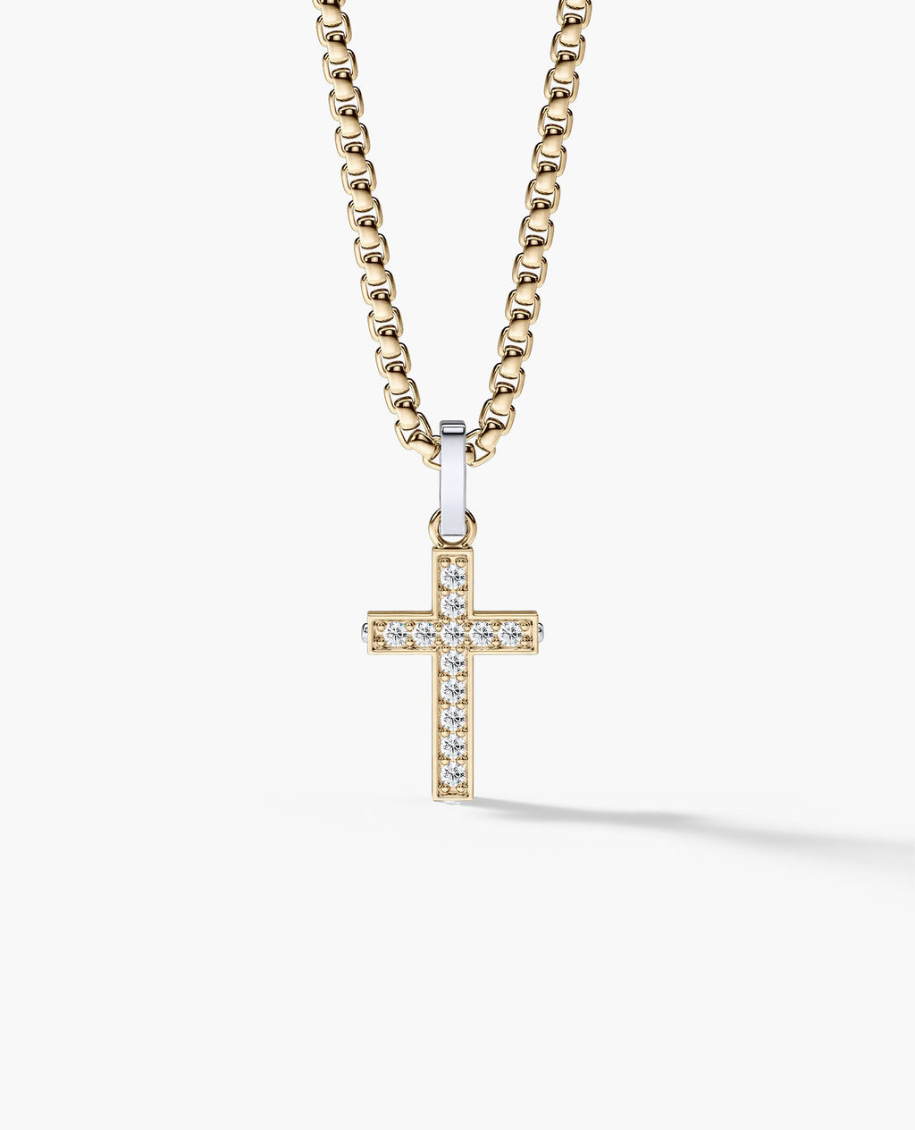 MINI CROSS Two-Tone Gold Pendant with 0.25ct Diamonds