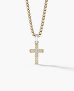 MINI CROSS Two-Tone Gold Pendant with 0.25ct Diamonds