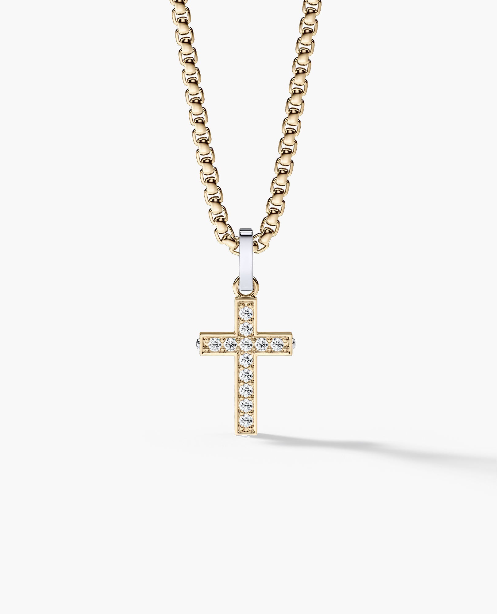 MINI CROSS Two-Tone Gold Pendant with 0.25ct Diamonds