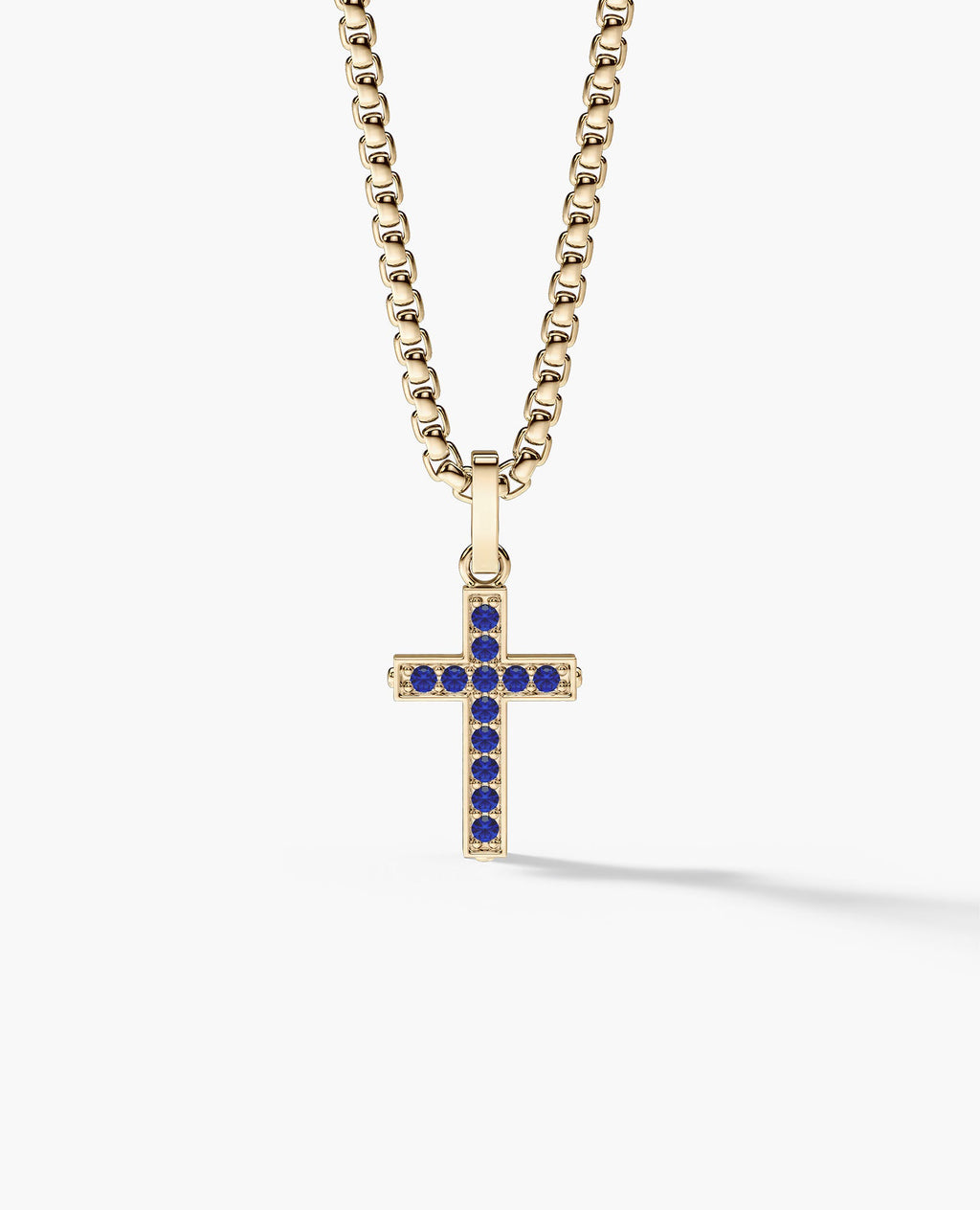 MINI CROSS Gold Pendant with 0.25ct Sapphires