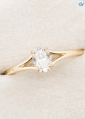 Minimalist 1 ct Oval brilliant lab grown diamond solitaire engagement ring - DisneyValley