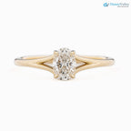 Minimalist 1 ct Oval brilliant lab grown diamond solitaire engagement ring - DisneyValley