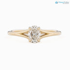 Minimalist 1 ct Oval brilliant lab grown diamond solitaire engagement ring - DisneyValley