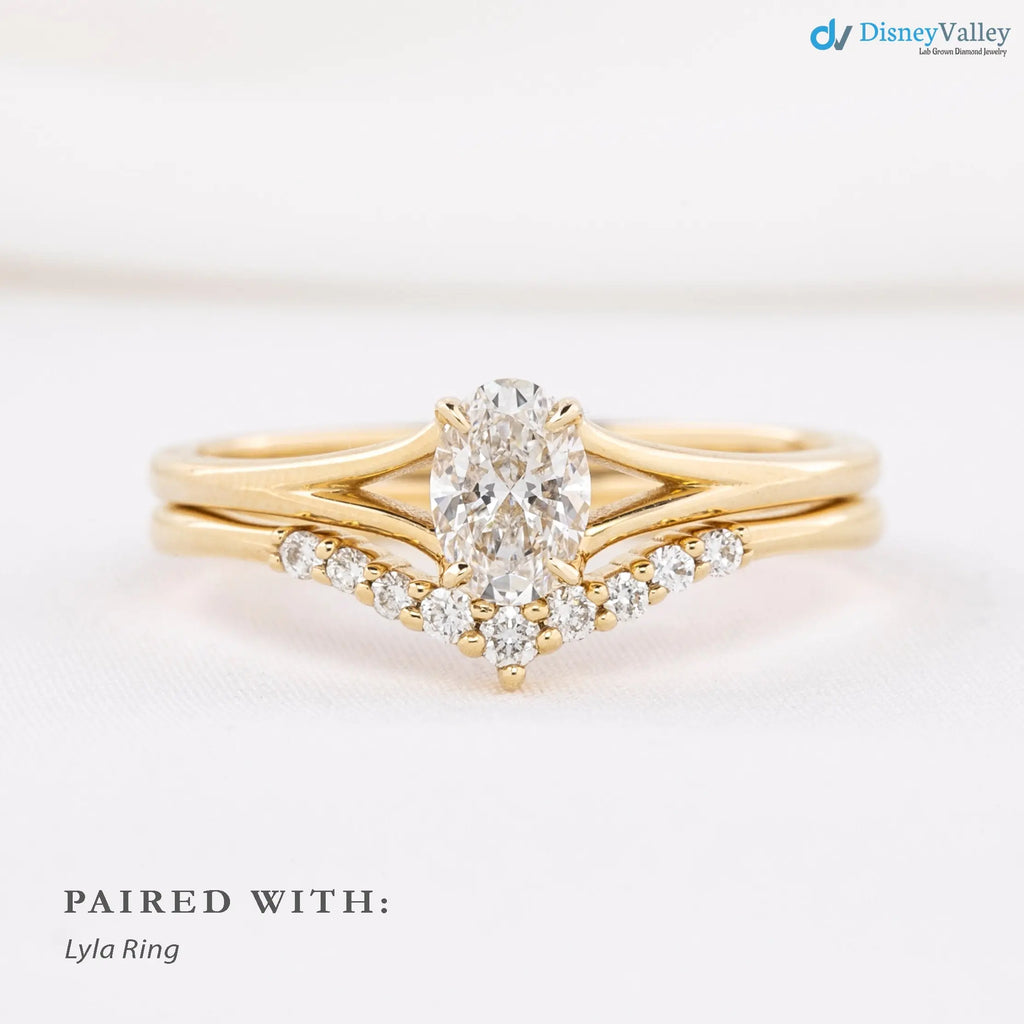 Minimalist 1 ct Oval brilliant lab grown diamond solitaire engagement ring - DisneyValley