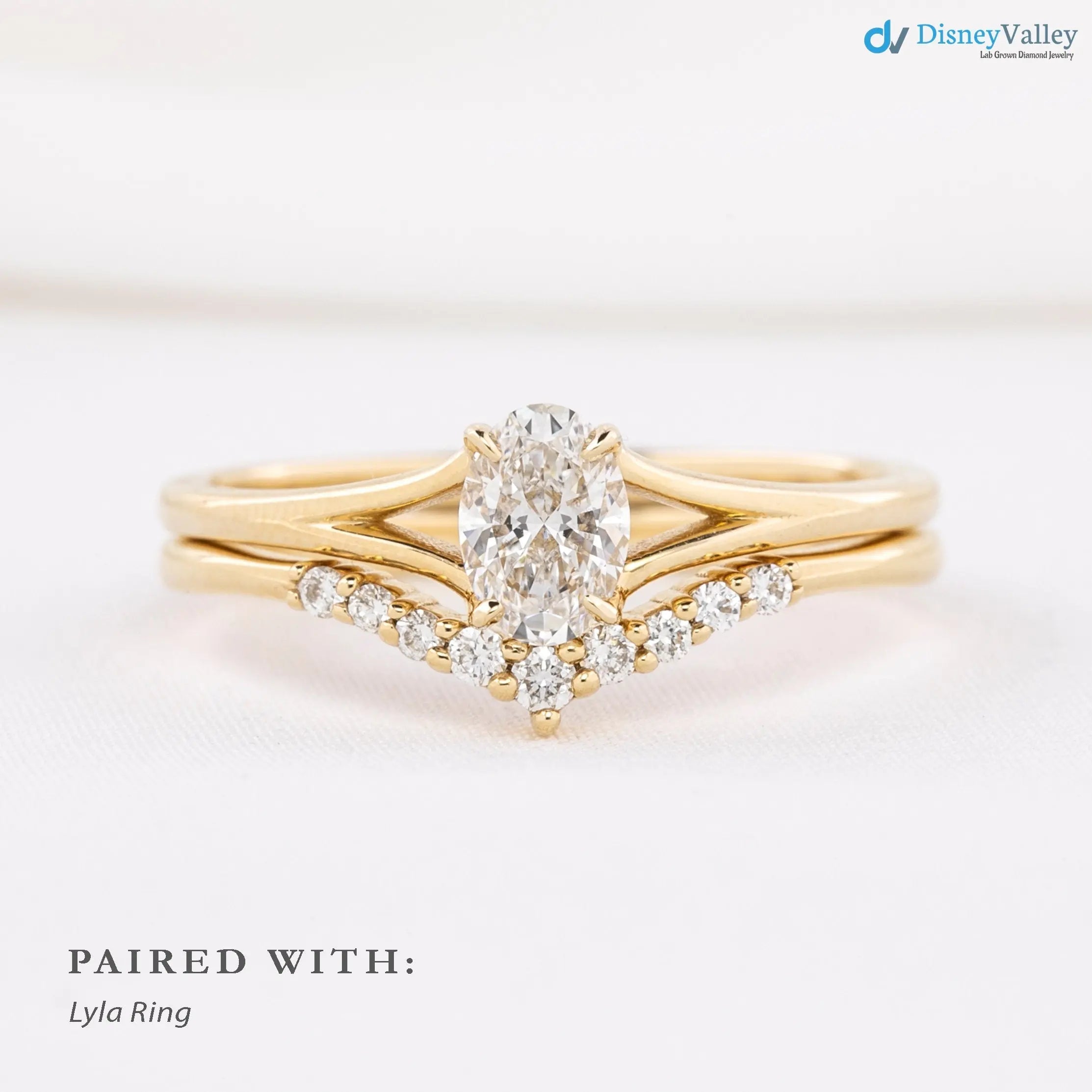 Minimalist 1 ct Oval brilliant lab grown diamond solitaire engagement ring - DisneyValley