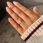 Marquise and Round Diamond Band in Open Gap Style