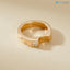 Modern Geometric Diamond Ring in 14K Yellow Gold, Sustainable Modern Bezel Set Band DisneyValley