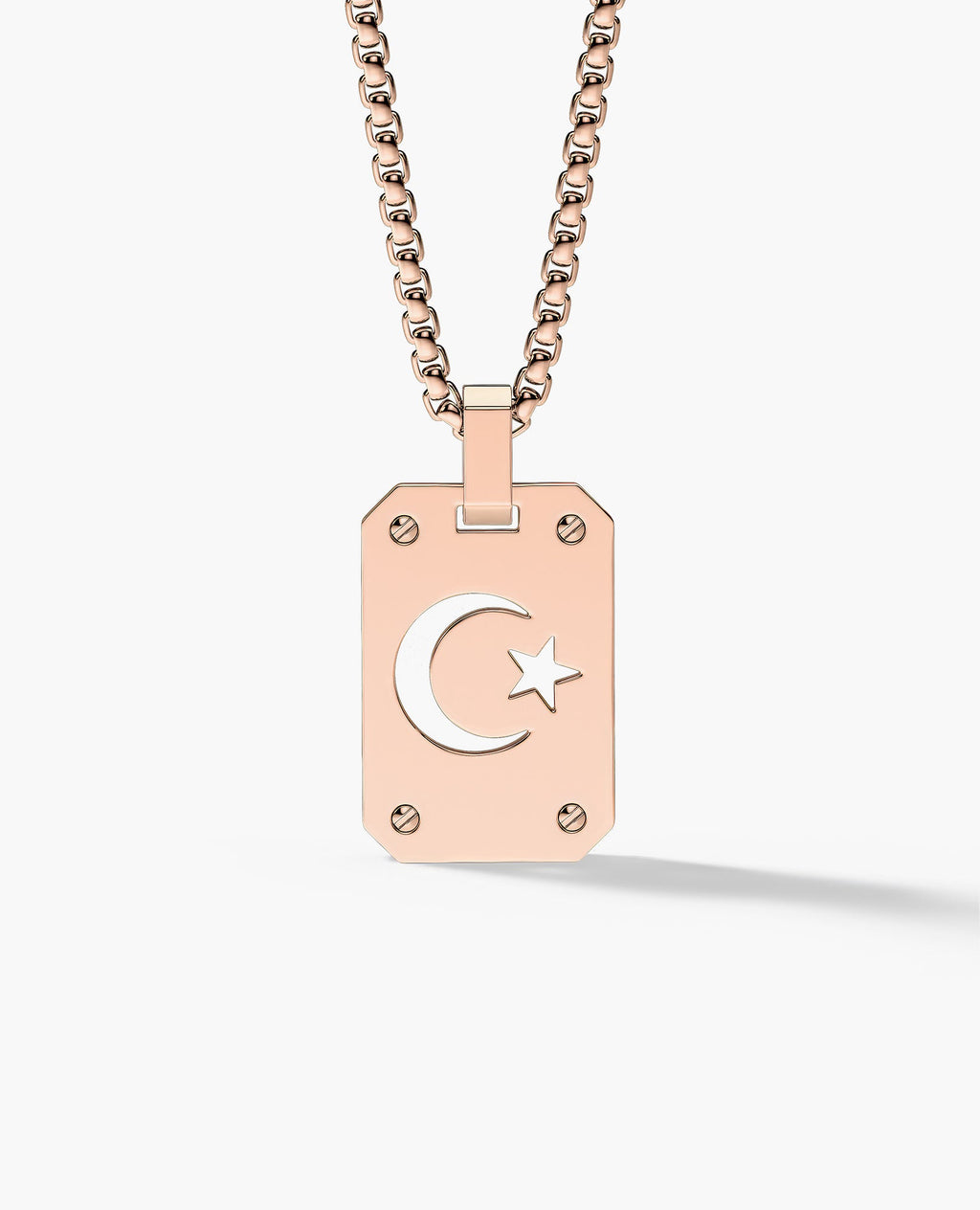 SHADOW MOON and Star Gold Dog Tag Pendant