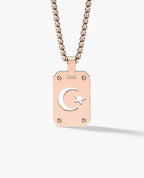 SHADOW MOON and Star Gold Dog Tag Pendant