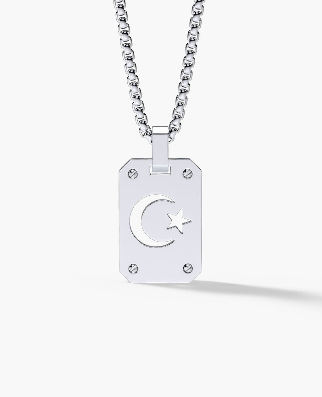 SHADOW MOON and Star Gold Dog Tag Pendant