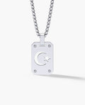 SHADOW MOON and Star Gold Dog Tag Pendant