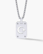 SHADOW MOON and Star Gold Dog Tag Pendant