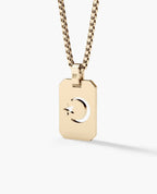 SHADOW MOON and Star Gold Dog Tag Pendant