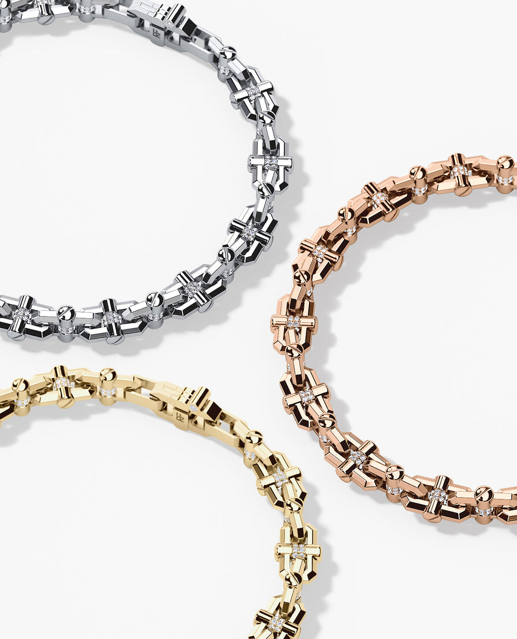 MOSS Gold Link Bracelet with Diamonds - 9mm