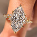 Marquise Cut Engagement Ring in Cluster Setting