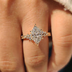 Art Deco Dutch Marquise Ring in Milgrain Details