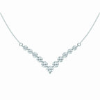 2.15 TCW Round Moissanite Diamond Chevron Style Necklace