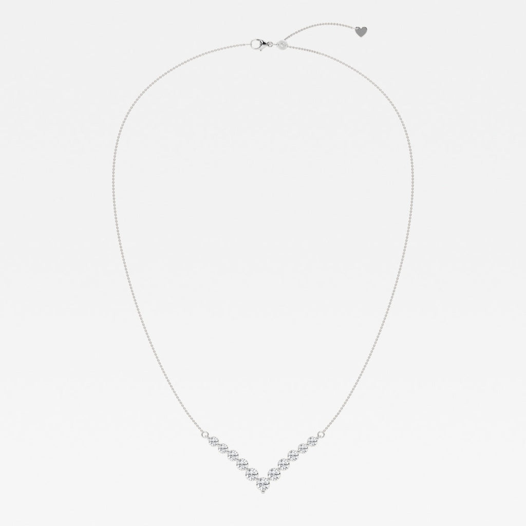 2.15 TCW Round Moissanite Diamond Chevron Style Necklace